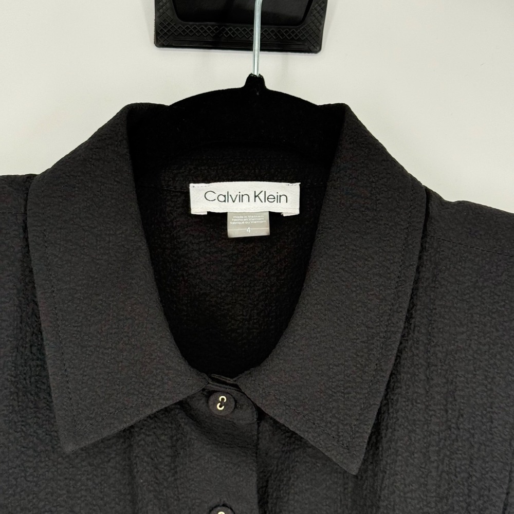 Calvin Klein Shorts Romper 4 Black Sleeveless Tie Waist Belted Jumper Elegant - Picture 2 of 8
